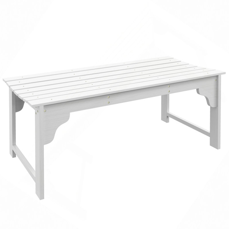 Wooden Garden Bench, Outdoor/Patio Park Bench With Slatted Seat, Backless Front Porch Bench With Curved Seat For Conservatory, Garden, Poolside, Deck