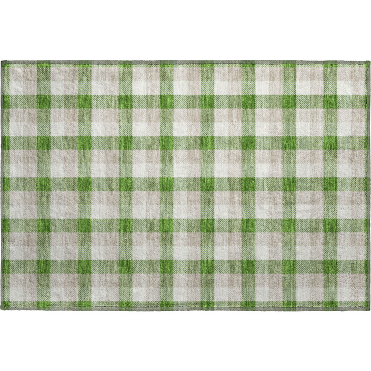 Premium Machine Washable Kian AMF1053 Plaid Rug