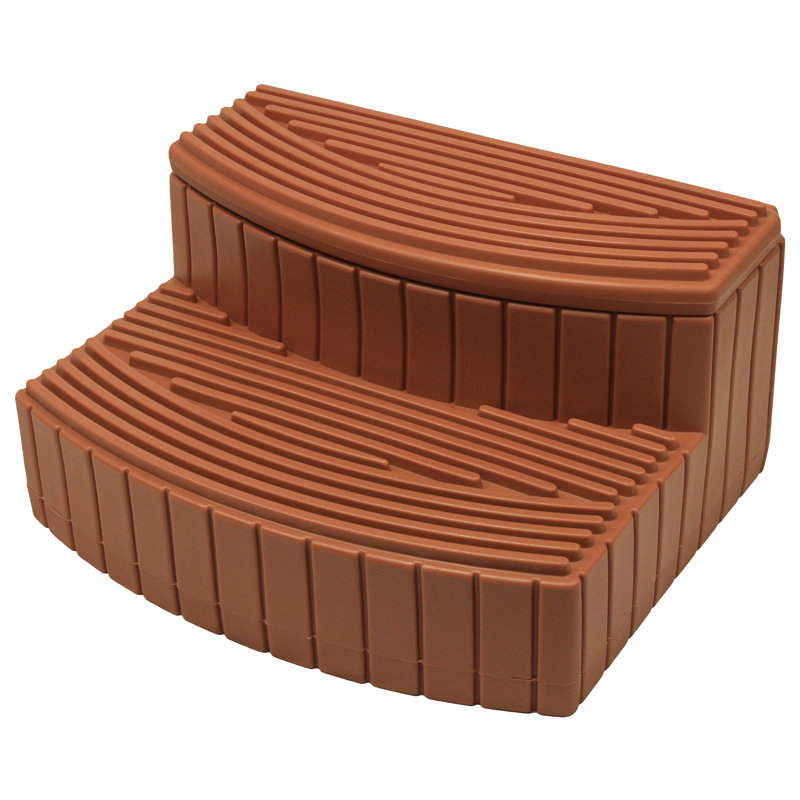 2 - Step Plastic Hot Tub Step, Terracotta