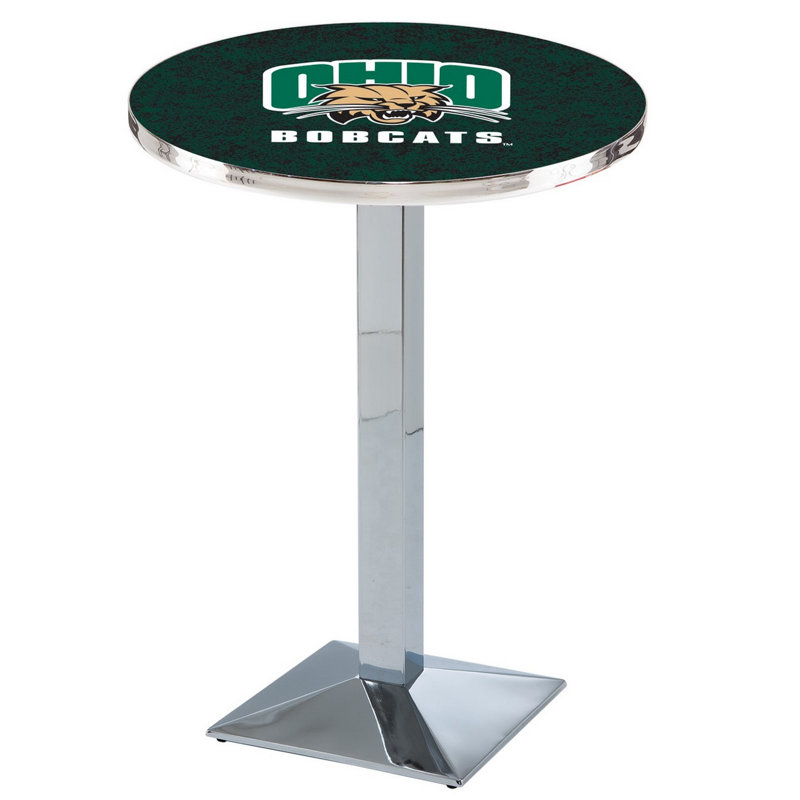 Round Metal Base Dining Table, Chrome, Ohio University