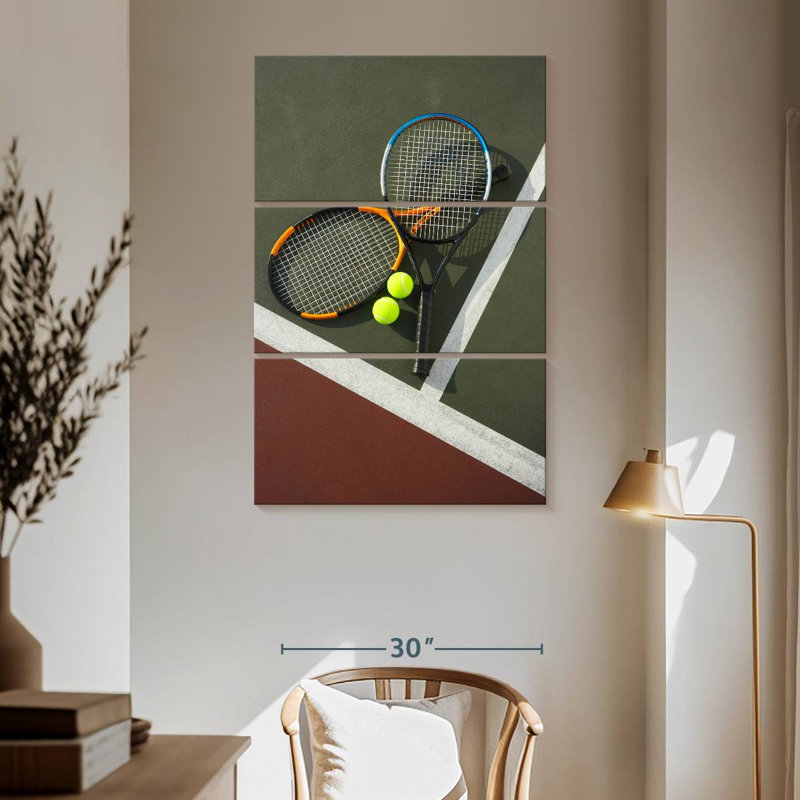 Raquettes et balles de tennis Sireci, H 65 po x l 42 po