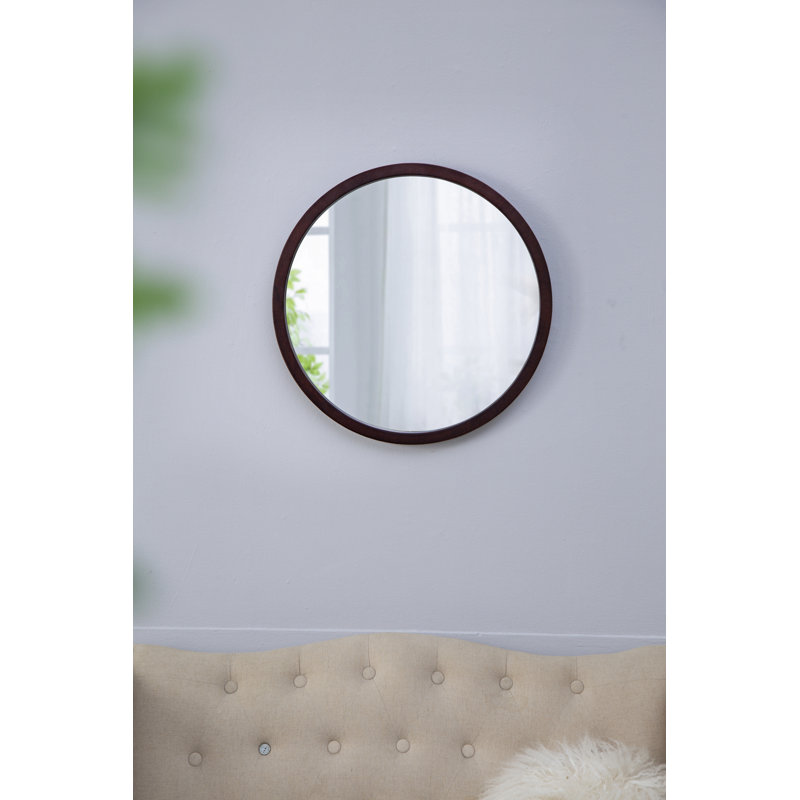 Miroir mural 20 "x 20" avec cadre en bois et finition noyer, Noyer