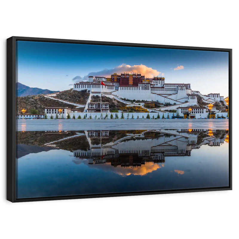 Palais du Pocala au Tibet, Cadre flottant noir, 31 po x 21 po
