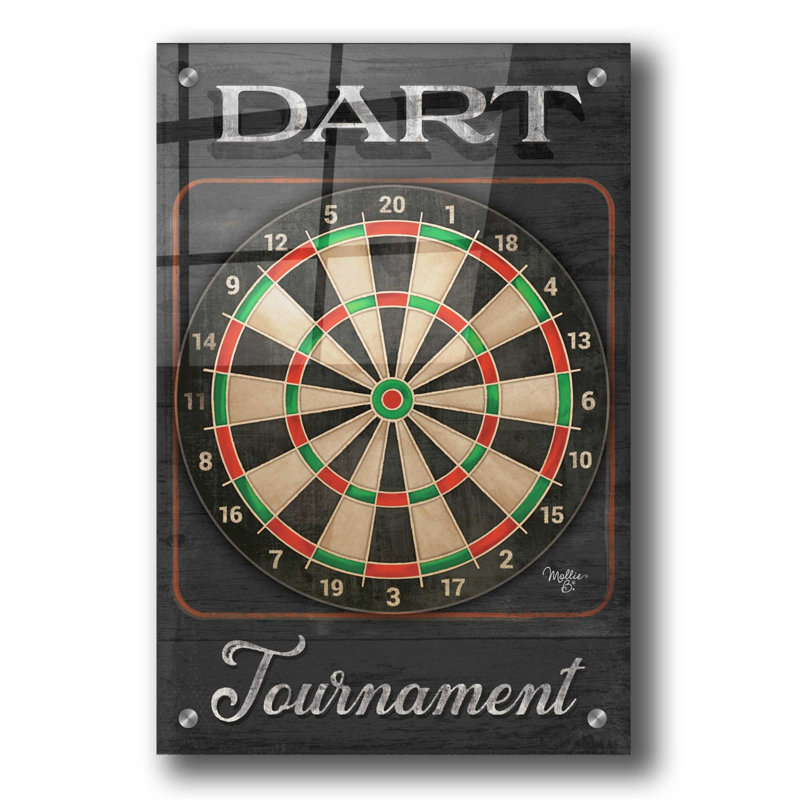 «Dart Tournament» par Mollie B, art mural en verre acrylique, H 36 po x l 24 po x P 0,2 po