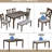 6 Walnut Dining Table With Rectangular Tabletop, 4 Chairs And A Bench Spacious In Walnut, Table, &