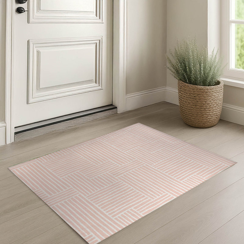 Grid Puz  Indoor Doormat, 24" W x 36" L, Pink