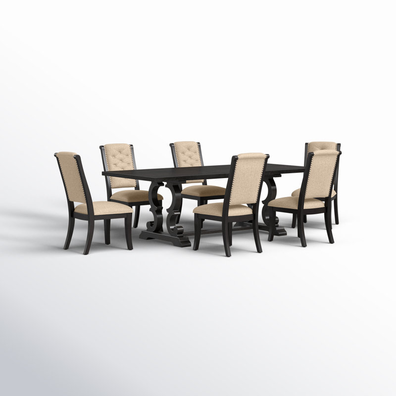 Chianti 6 - Person Trestle Dining Set, Dark Brown