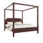 Lit plateforme à baldaquin en bois avec tête de lit Lurell, structure en bois massif, support de lattes, aucun sommier requis-128994761-128994758