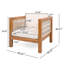 Ensemble de 2 fauteuils club d'extérieur avec structure en bois d'acacia et coussins beiges