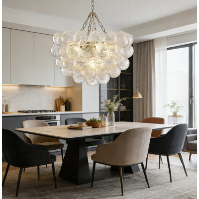 Lustre en verre de Murano soufflé à la main 24 lumières 5 lumières avec cadre laiton doré 24 pouces