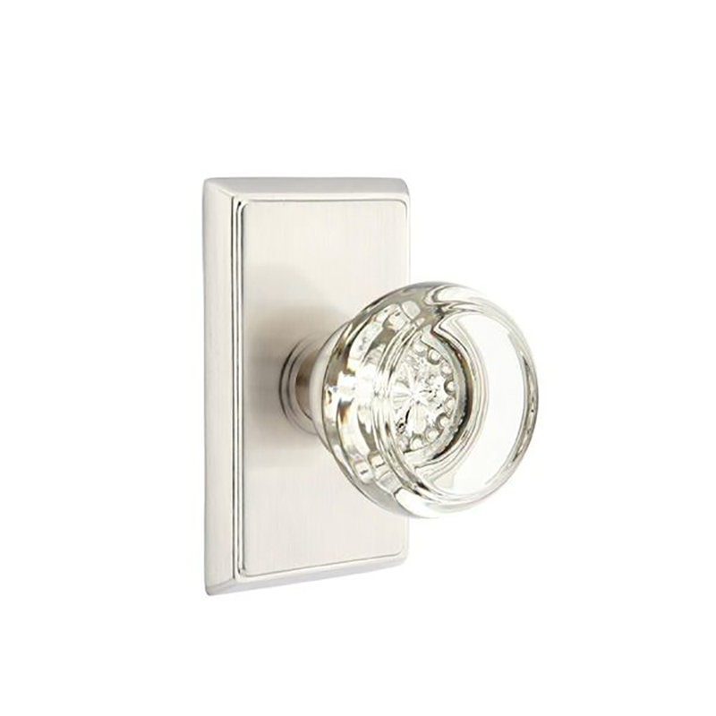 Passage Georgetown Knob with Rectangular Rose, Satin Nickel