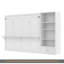 Grand lit escamotable avec compartiments de rangement et tablettes réglables en hauteur, cadre de lit mural avec 1 tiroir, lit plateforme pliable multifonctionnel pour petit espace, chambre à coucher, chambre d'amis, blanc-1805710965
