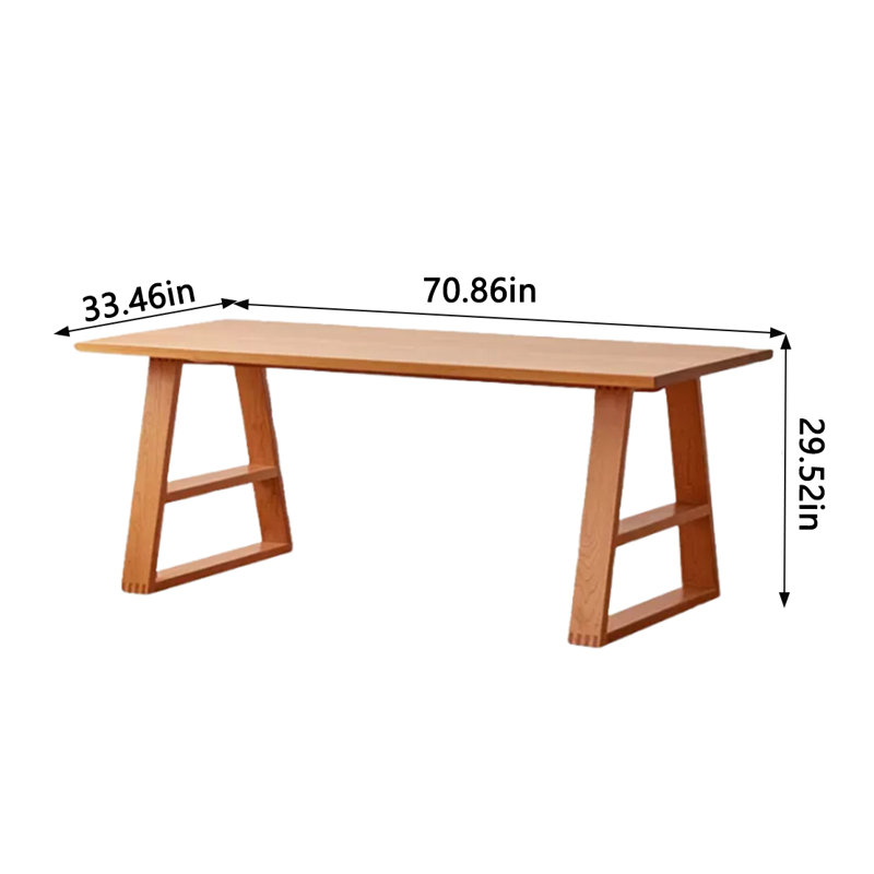 Matsje Oak Solid Wood Dining Table, 33.46" W x 70.86" L
