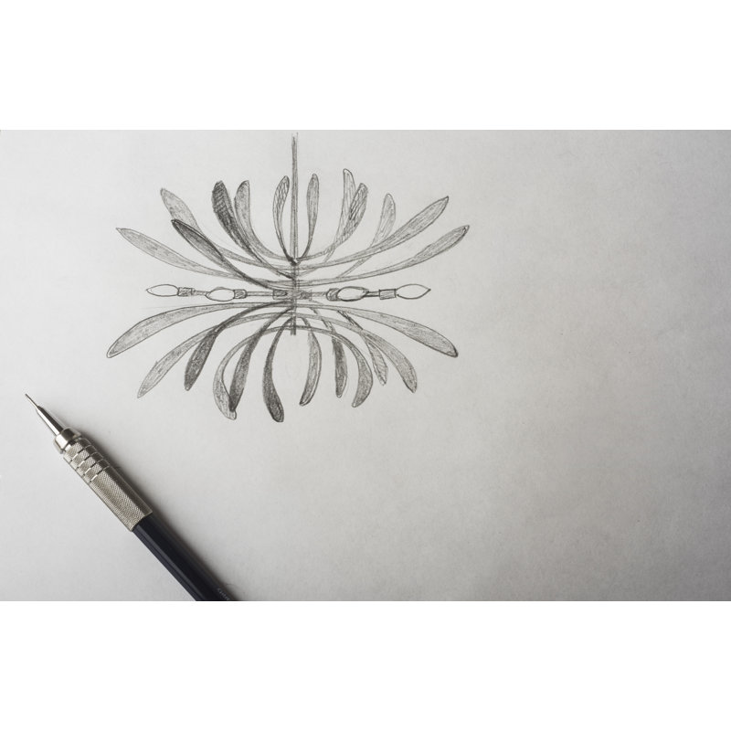 Dahlia Sputnik Sphere Chandelier, Bronze, 40.8" H x 48.9" W x 48.9" D