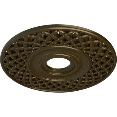 Endurathane Robin Ceiling Medallion, 22 1/4"OD x 4 3/4"ID x 1 1/4"P (Fits Canopies up to 6 1/4"), Hand-Painted Brass Finish