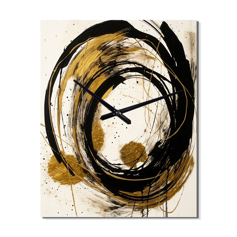 Jalica - Horloge murale moderne à peinture abstraite, H 40 po x l 30 po x P 1 po