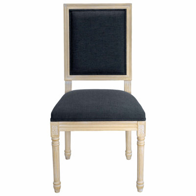Ensemble de chaises de salle à manger French Country avec pieds sculptés et revêtement en lin pour la cuisine