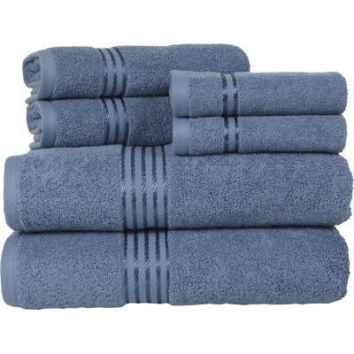 Jordan-Dale 6PC Cotton Bath Towel Set - Bathroom Accessories with Machine Washable Towels