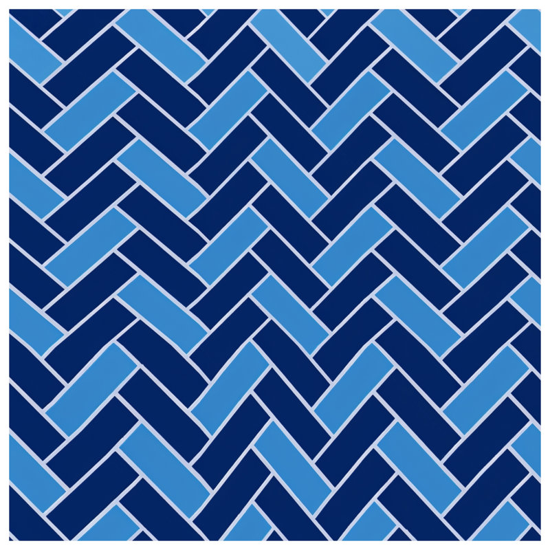 Blue Herringbone Pattern Duvet Covers, Queen