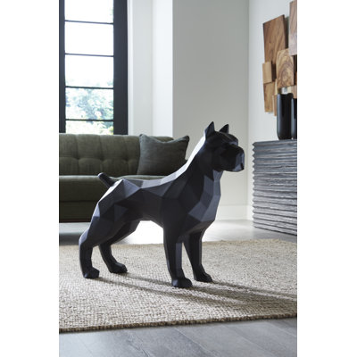Pitbull Facet Sculpture, Matte Black