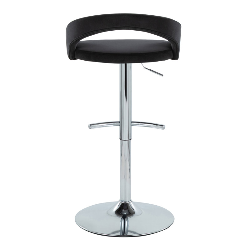 Tabouret de bar réglable, Argent, Noir