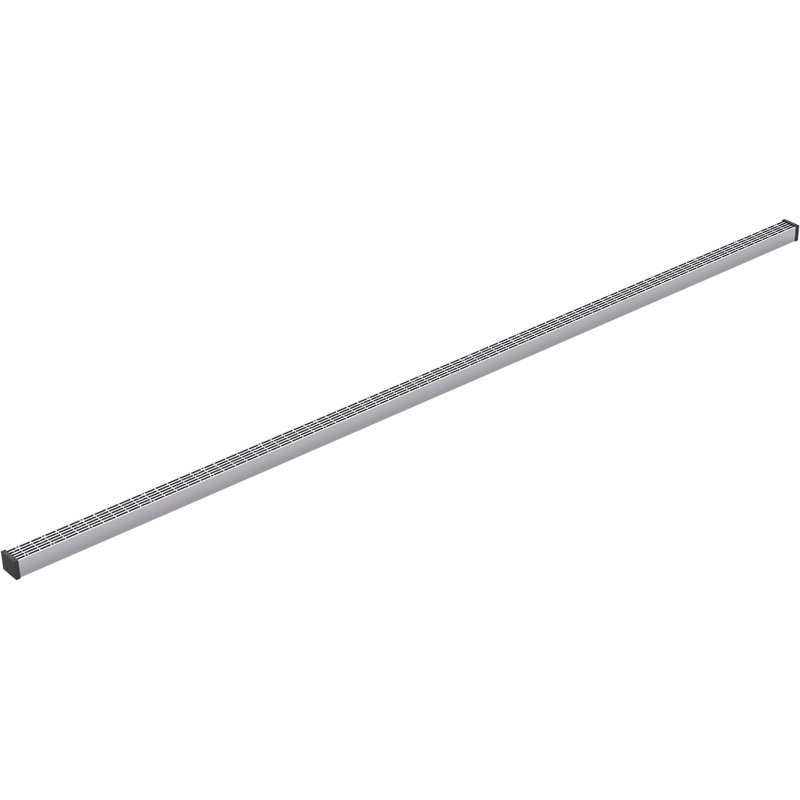 Linear Grid Shower Drain, Bright Silver