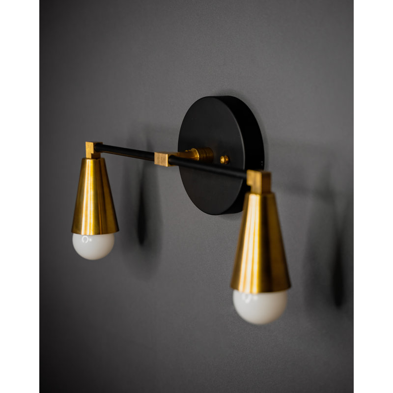 2 - Light Dimmable Wallchiere, Brass Black