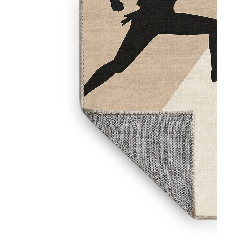 Tapis beige moderne délavé à la machine Duel Sleek & Chic Modern - beige, 3 X 5