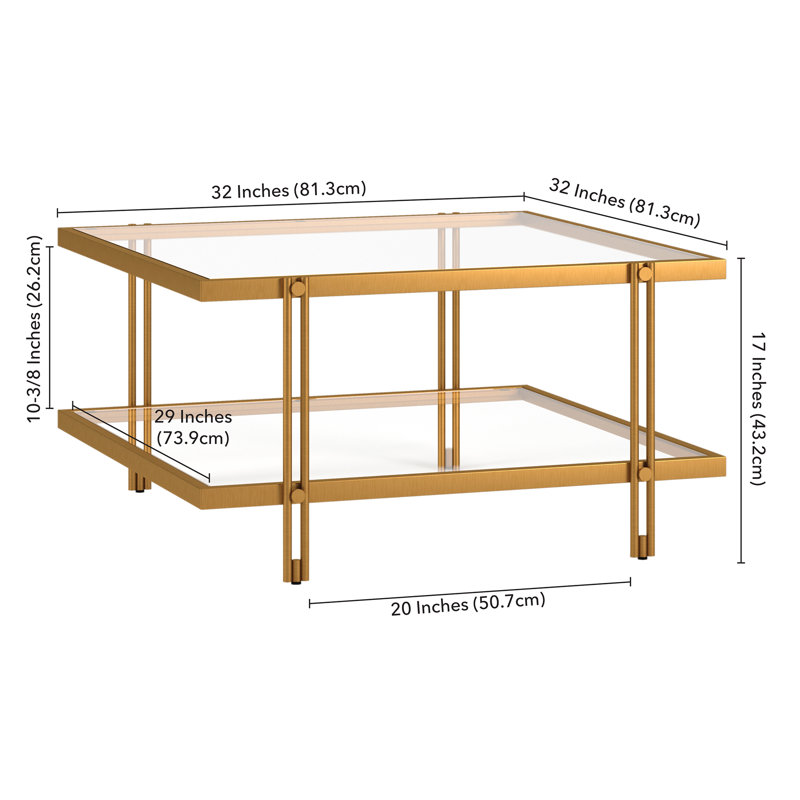 Inez Aarran Coffee Table with Storage, Gold