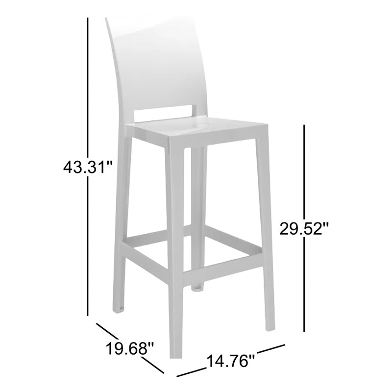 One More Veuillez tabouret, Blanc lustré, Barre