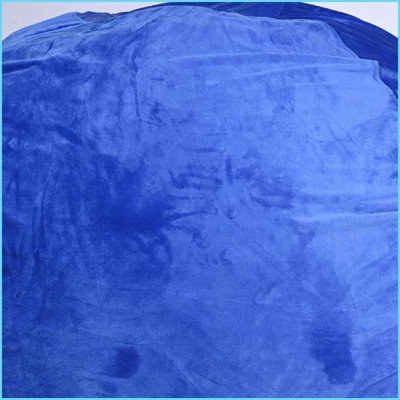 4ft Minky Velvet Bean Bag Chair for Kids &amp; Adults - Shredded Memory Foam, Washable Cover | Blue | Velvet