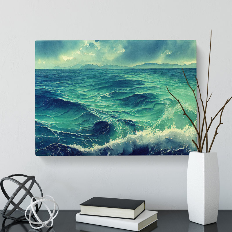 Watercolour Ocean Vol.2 - Wrapped Canvas, 35cm H x 50cm W x 3cm D