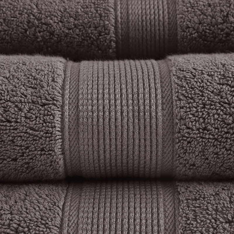 100% Cotton 8 Piece Antimicrobial Towel Set, Brown