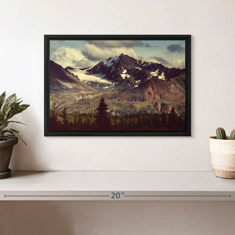 Montagnes de l'Alaska, Cadre flottant noir, 13 po x 9 po