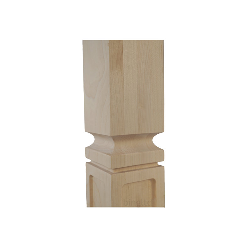 36" Unfinished Rubberwood Rectangular Island Table Leg Post