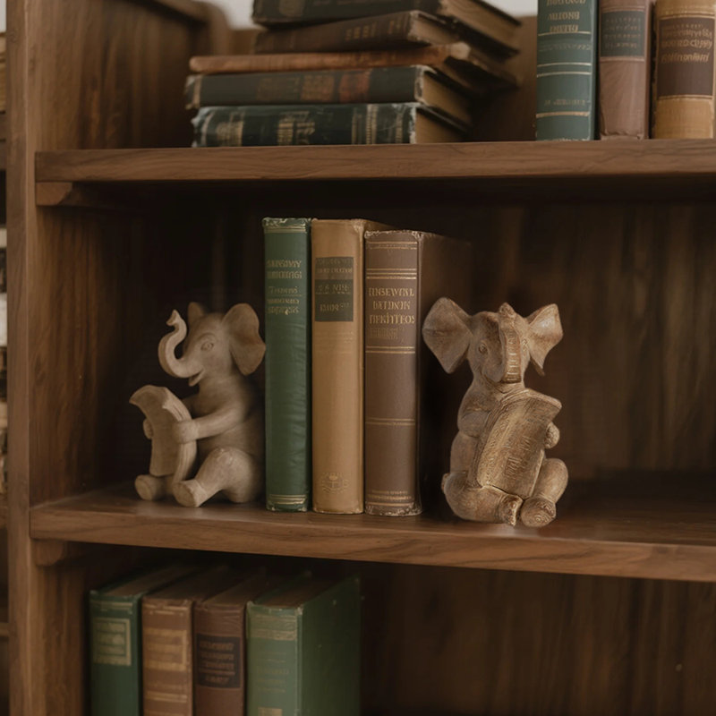 Serre-livres éléphant, serre-livres animaux fantaisistes pour étagère décorative