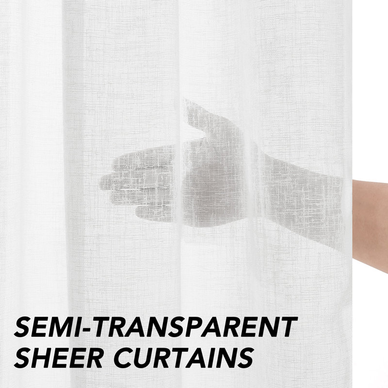 Twist Tab Top Chic Semi Sheer Curtain Drapes(Set of 2), 52" W x 84" L, White