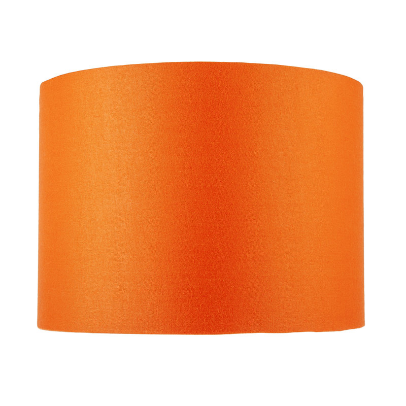 Fabric Drum Lamp Shade ( Slip-On ) in Orange, 20cm H x 30cm W x 30cm D