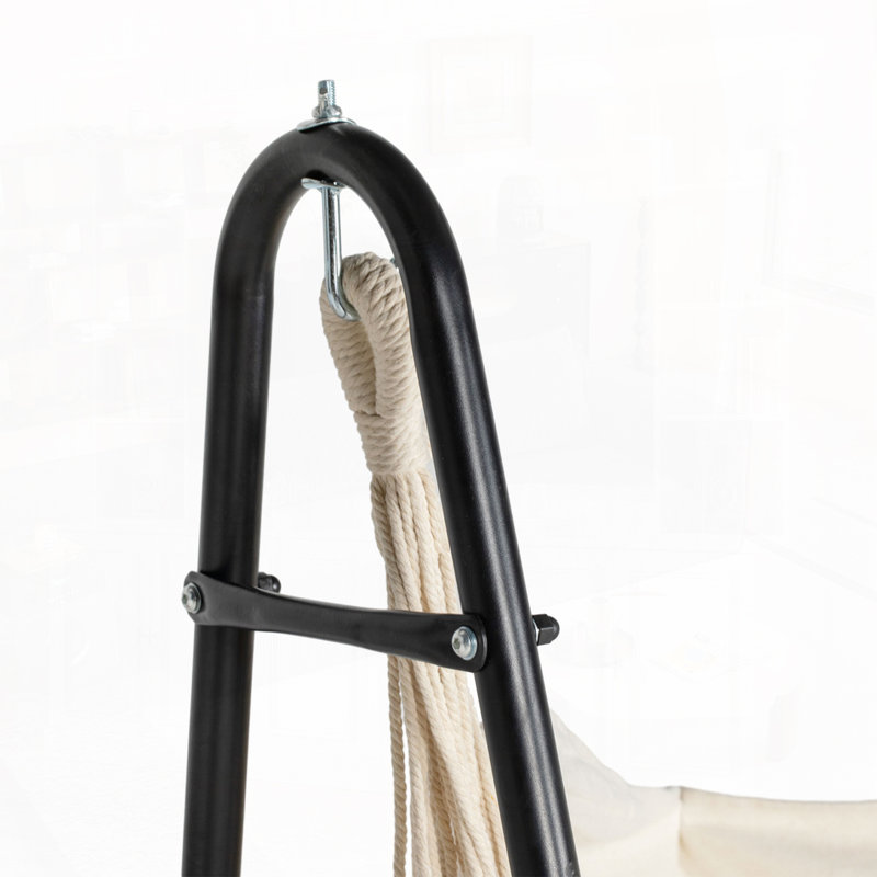 Patio Hammock Chair with U Shape Stand, Black