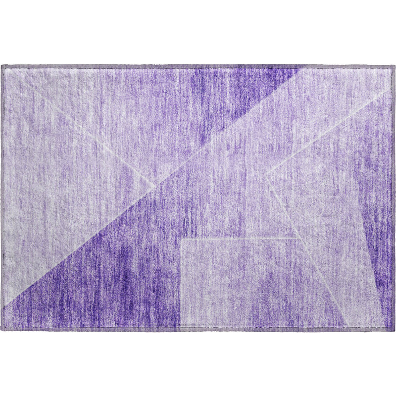Premium Machine Washable Prisco Purple Rug, Rectangle 1'8" x 2'6"