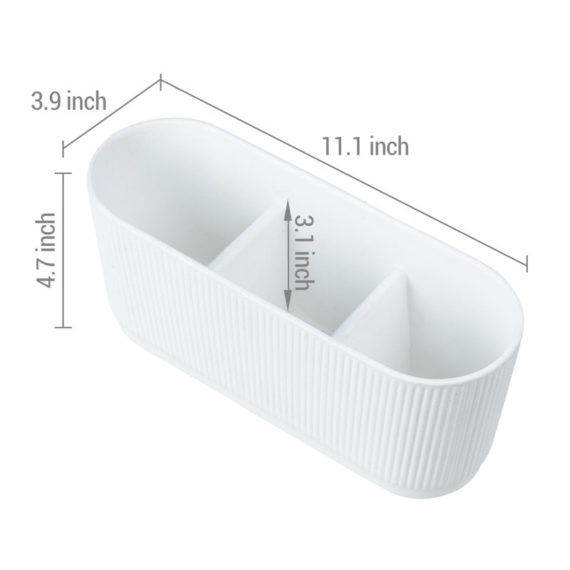 Pot de fleurs d'intérieur rectangulaire en céramique à 3 fentes