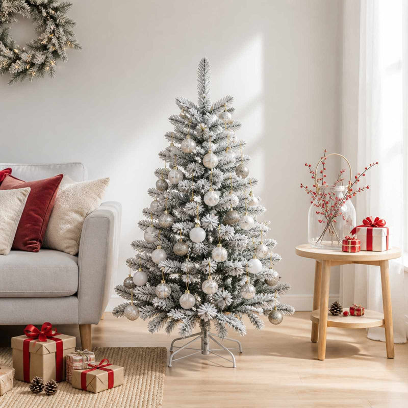 Christmas Ball Set Plastic Christmas Ball Ornaments, Champagne and White