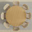 Table de salle à manger ronde en bois massif avec piédestal en rotin-644926031-629662933