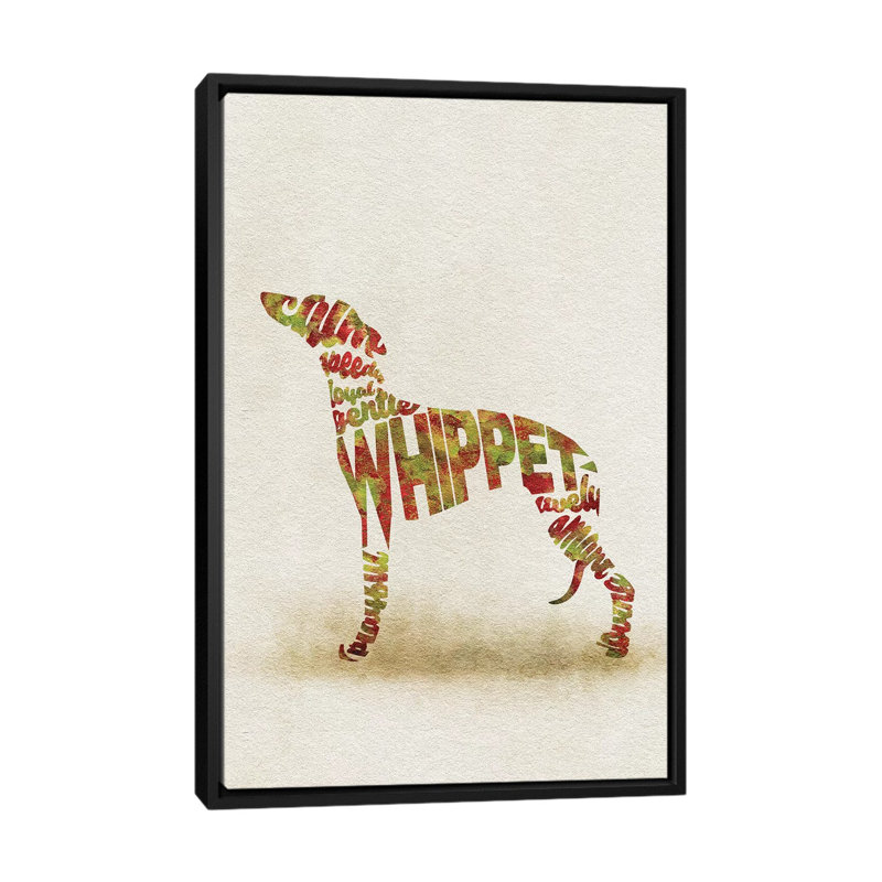 « whippet » par ayse deniz akerman, reproduction d’impression sur toile tendue, H 26 po x l 18 po x P 1,5 po, Pas de tapis