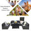 Ensemble de conversation en osier / rotin pour 6 personnes avec coussins et foyer de 60 000 BTU-1089553523