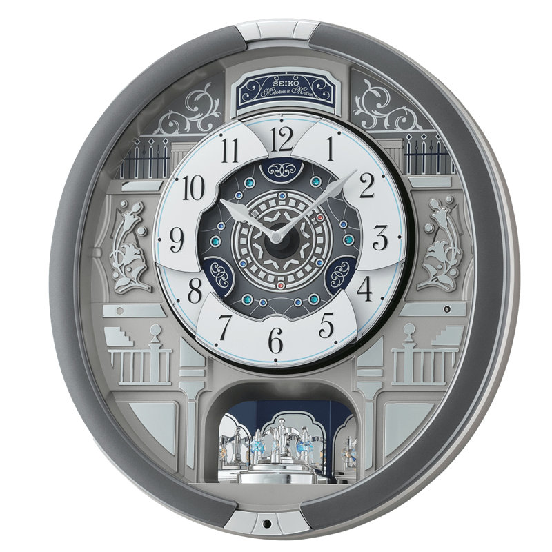 QXM366SRH Melodies In Motion Clock, Silver-Tone