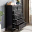 Commode moderne à 6 tiroirs avec glissières en métal lisse, rangement spacieux et conception de pieds unique pour l'organisation du salon-120908815