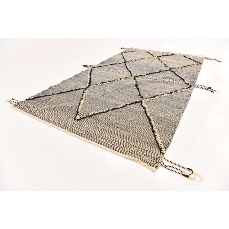 Tapis noir et blanc Parra