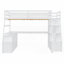 Lit mezzanine double avec 7 tiroirs 2 tablettes robustes Aucun sommier tapissier requis-1027318690
