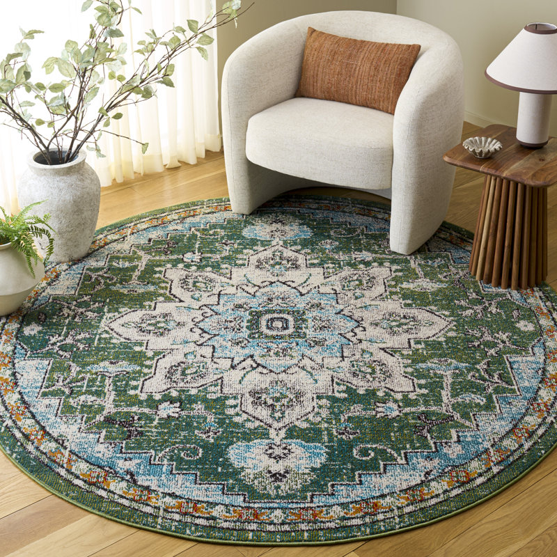 Madison Performance Oriental Indoor Rug, Round 6'7"